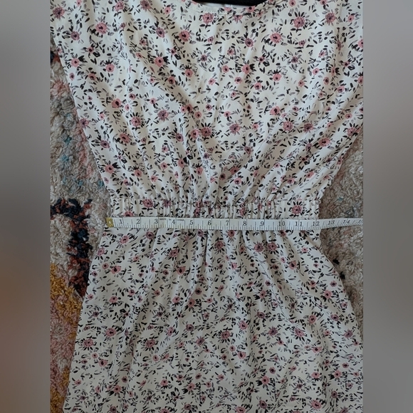 DownEast White High-Low Pink Floral Dress - Picture 6 of 7